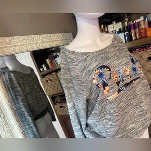 Victoria’s Secret pink heather gray ‘pink’ label large neck long sleeve shirt